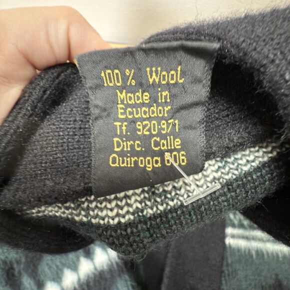 Vintage Tejidos Milma Huasi Sweater Men L Wool Cardigan Aztec Alpaca Llama Heavy - Picture 6 of 8